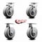 Service Caster 5 Inch Thermoplastic Rubber Caster Set with Roller Bearings 2 Swivel 2 Rigid SCC-20S520-TPRRF-2-R-2 - alternate 2
